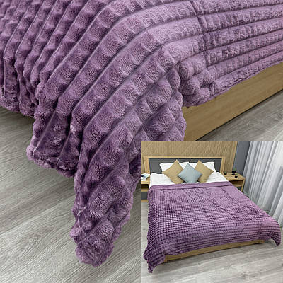 Плед 200х230 см (+-10см) "Крокодил" колір бузковий (87-313)