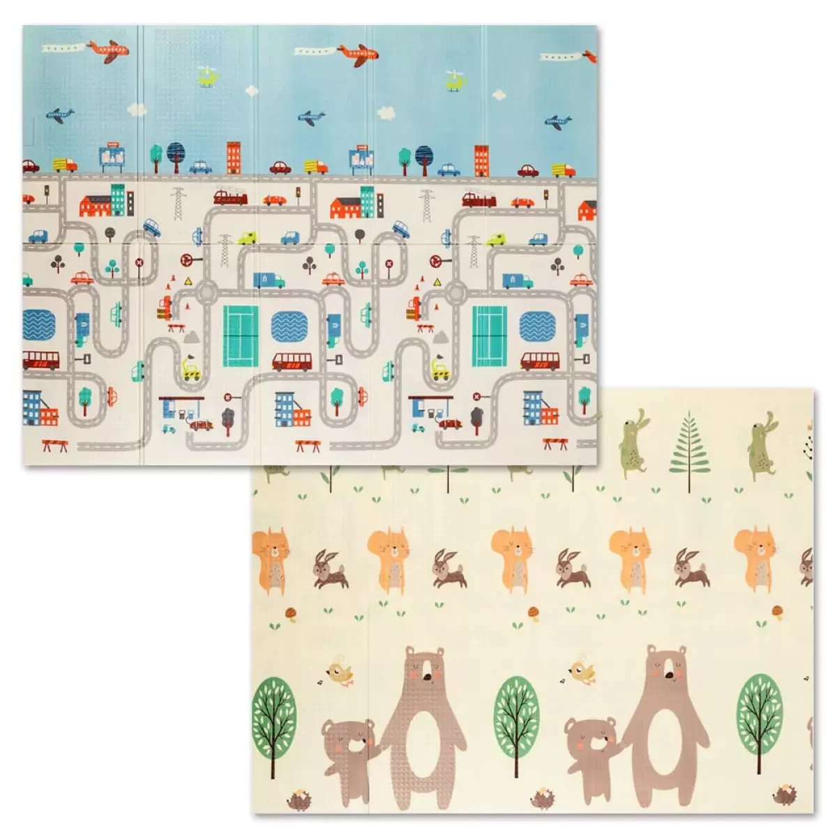 Килимок дитячий 180×200 см двосторонній термокилимок в дитячу кімнату розвиваючий для дитини для повзання ігор, фото 1