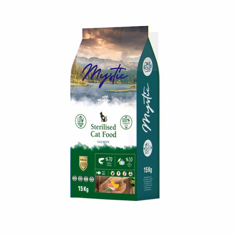 Сухий Корм Mystic Беззерновий для дорослих стерилізованих котів з Лососем 15 кг, Оригінал, фото 1