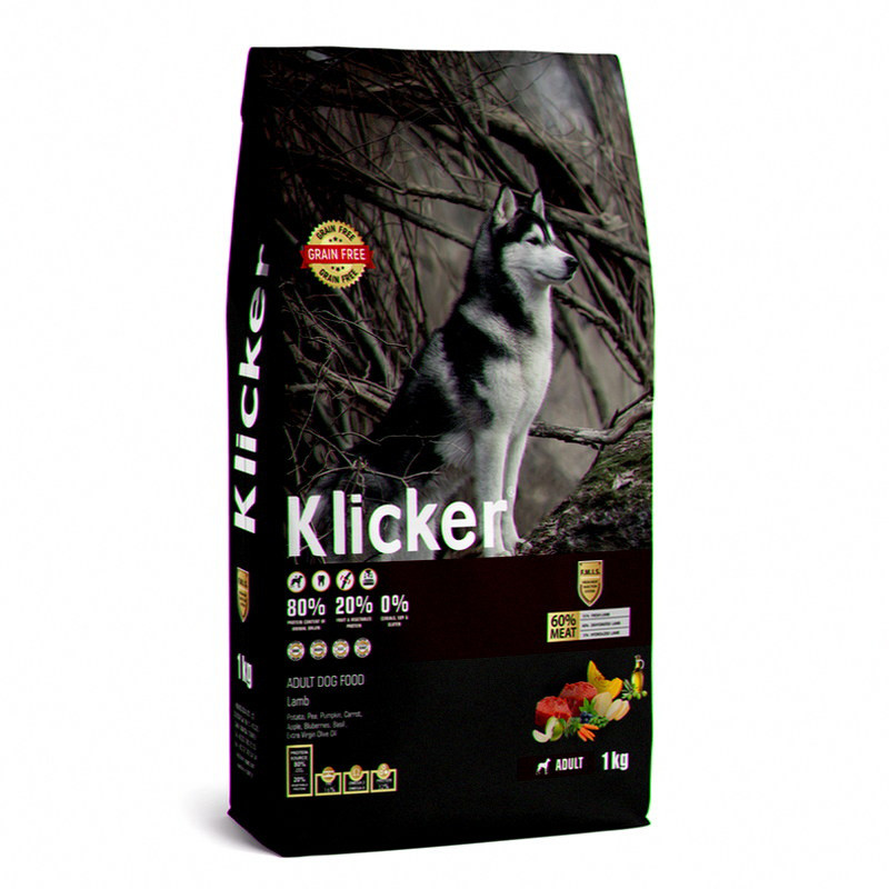 Сухий корм Klicker Холістик беззерновий для дорослих собак з ЯГНЯМ 1кг., Оригінал, фото 1