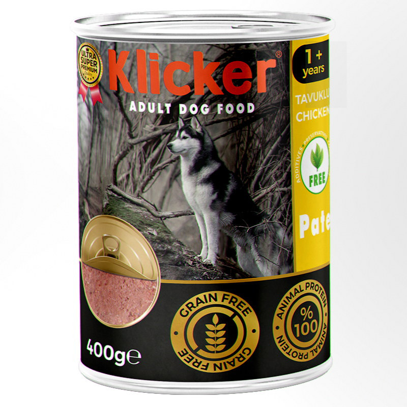 Вологий корм Klicker паштет для дорослих собак з КУРКОЮ конс 400г., Оригінал, фото 1