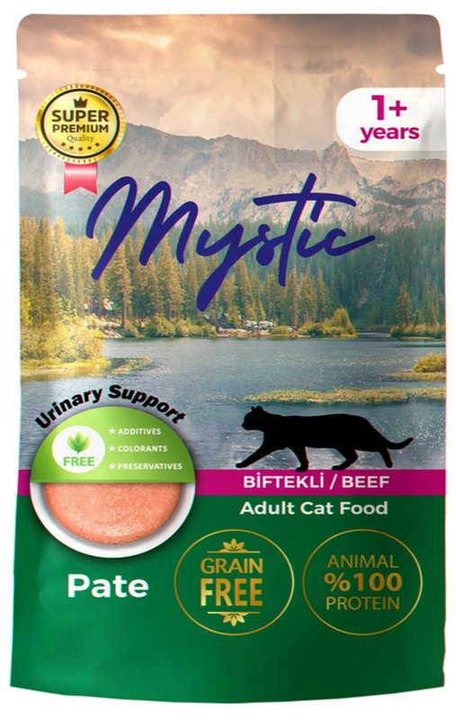 Вологий корм Mystic паштет для котів з ЯЛОВИЧИНОЮ Пауч 85гр, Оригінал, фото 1