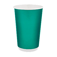 Стакан паперовий двошаровий Soft Touch 450 мл, бірюзовий, 20 шт