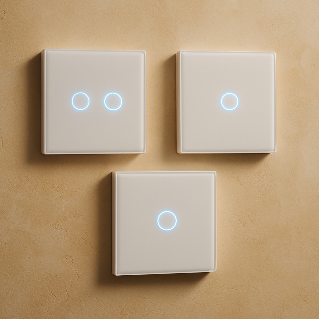 Сенсорні вимикачі світла Palermo білі Одинарні 2 шт + Подвійний