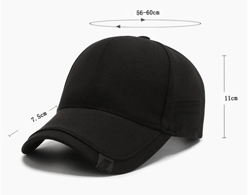 Високоякісні суцільні бейсболки для чоловіків NORTHWOOD чорна, фото 1