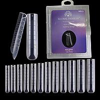 Форми для нарощування нігтів Global Fashion №3, квадратні, 120 шт