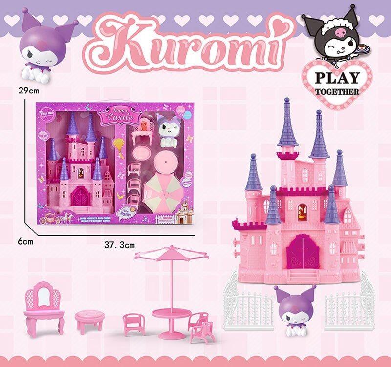 Замок JX 751 KE висота 24 см, герой, парасолька, 3 стільчики, трюмо, парканчик, фото 1