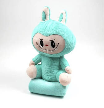 Плед — м'яка іграшка 3 в 1 Лабубу м'ятний