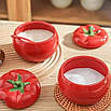 Бульйонниця об'ємом 400 мл, чашка для супу у вигляді помідора із ложкою, фото 5