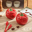 Бульйонниця об'ємом 400 мл, чашка для супу у вигляді помідора із ложкою, фото 6