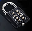 Замок дверний 2 шт кодовий замок навісний, чорний і сріблястий, фото 5