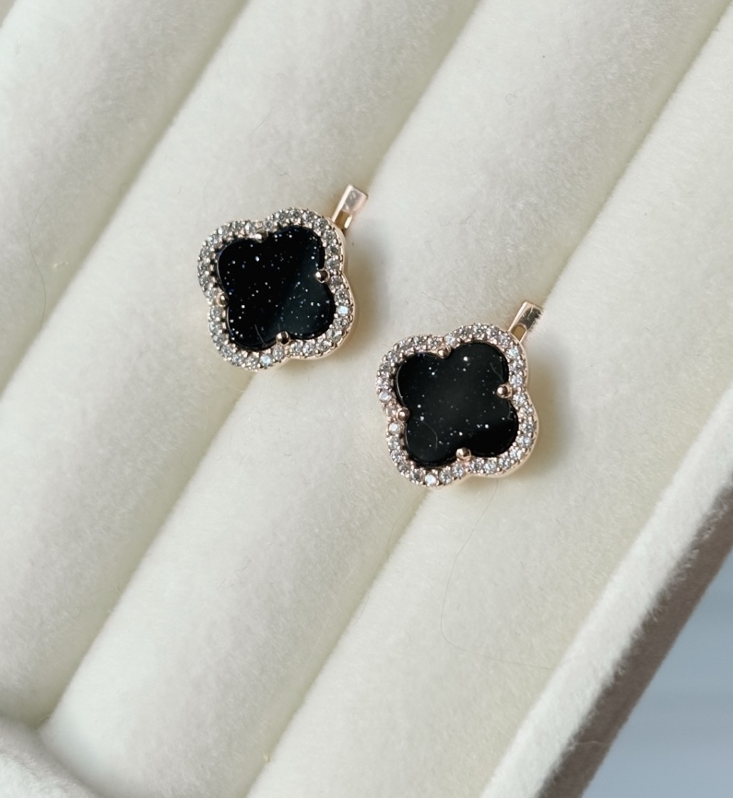 Сережки у Позолоті з Авантюрином, фото 1