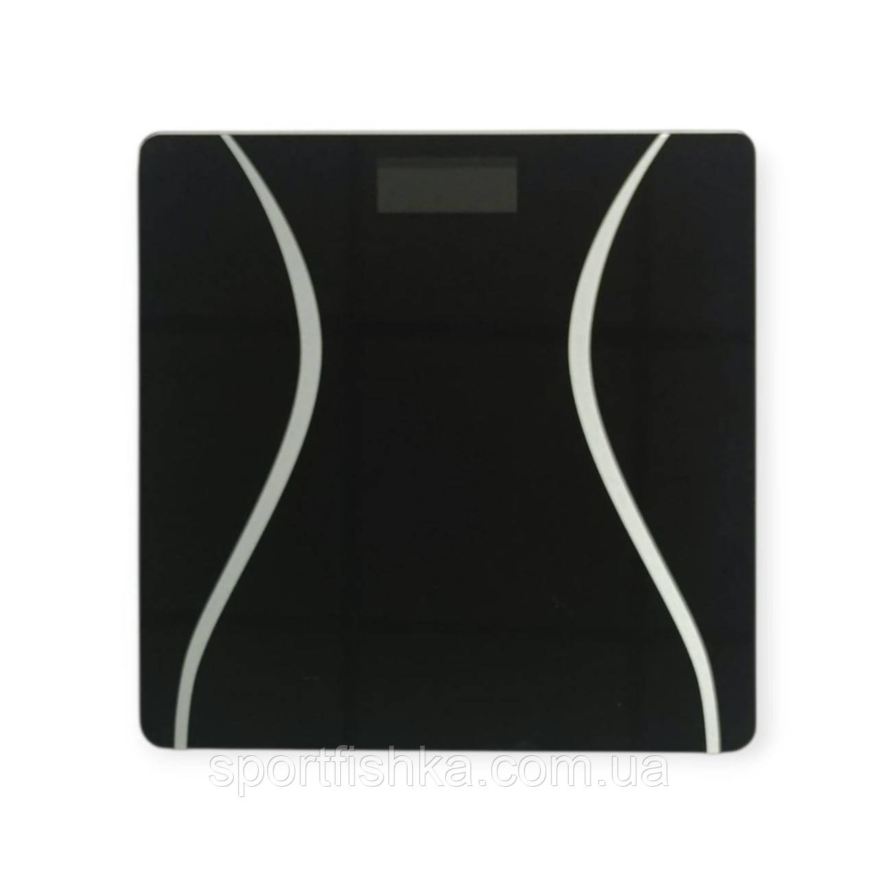 Ваги підлогові електронні квадратні чорні до 180 кг СТЕКЛО МЕТАЛ, фото 1