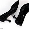 Блискучі чорні туфлі човники у стразах до свят, фото 4