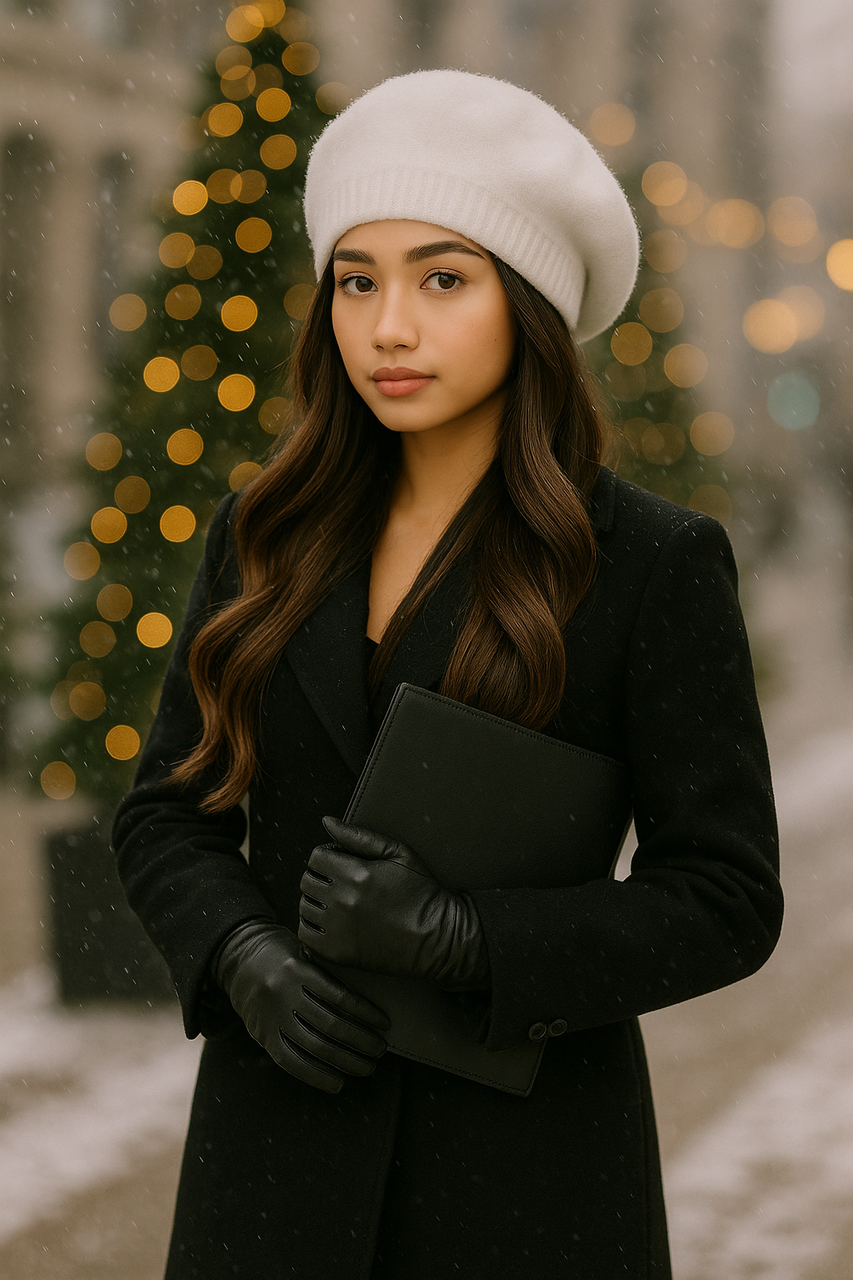 Теплий берет на ніжці без підкладки "Аліза" (7234) білий