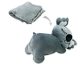 Іграшка подушка плед 3 в 1 Коала 60 см Сіра, фото 2