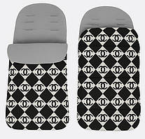 Теплий конверт на флісі Чорний з принтом Baby Go для коляски та санок 1000086 solve