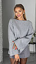 Жіноча тепла кофта з відкритою спиною вільного фасону (р. 42-46) 16sv3468, фото 6