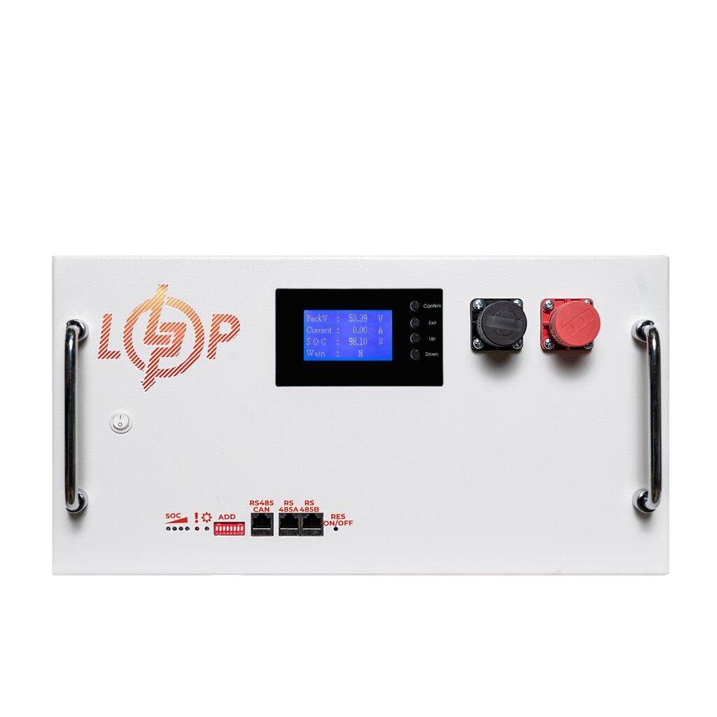 Акумулятор LP LiFePO4 51,2V - 230 Ah (11776Wh) (BMS SP 200A/100A) RM RS485/CAN LCD WH, фото 1