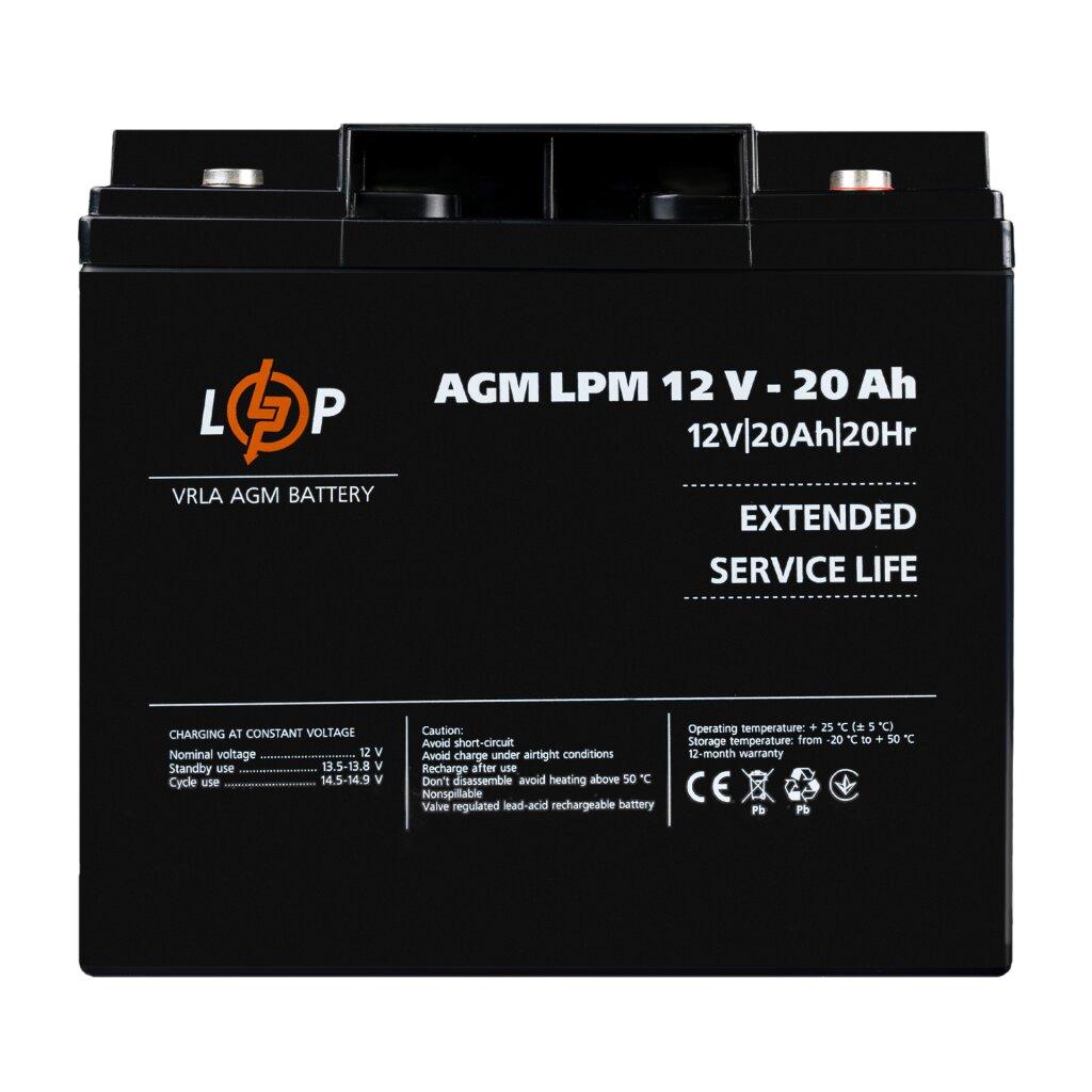 Акумулятор AGM LPM 12V-20 Ah під болт М5, фото 1