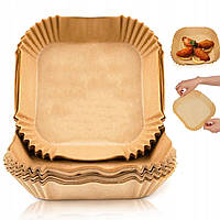 Форми для випічки з пергаменту 100 шт 16х16 см одноразові квадратні для аерофритюрниці мультипечі