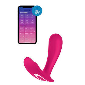 Вібратор для точки Satisfyer G і клітора Top Secret, керування з застосунка, рожевий, 11 х 3 см, 11 х 3 см