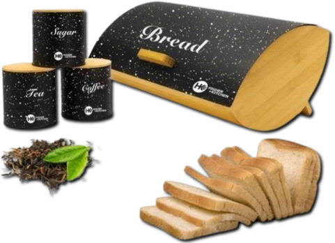 Хлібниця з контейнерами для сипучих 3 шт Higher Kitchen ZP-042 (ZP-042_1155), фото 1