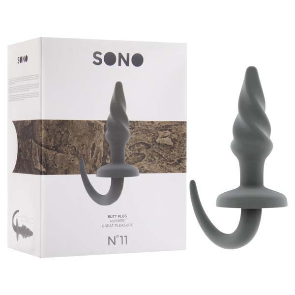 Анальна пробка Shots Toys Sono сіра, 15.2 х 4.7 см, фото 1