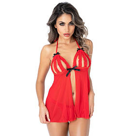 Бебідол і стринги Daring Intimates з рюшками, червоні, S-M