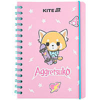 Блокнот на спіралі Kite Aggretsuko AR25-190, A5, 80 аркушів, клітинка