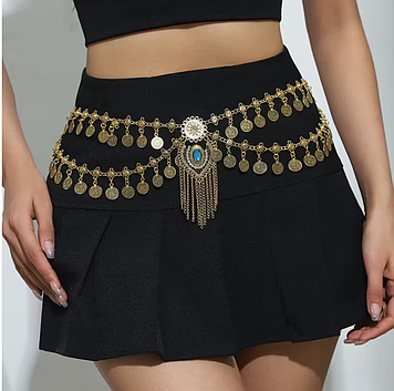 Пояс із монетками жіночий,колір античне золото