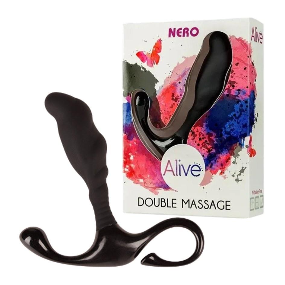 Масажер простати Alive Nero Double Massage чорний, 7 х 2.2 см, фото 1
