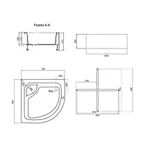 Душовий піддон Lidz KAPIELKA ST80x80x41 см з панеллю, фото 2