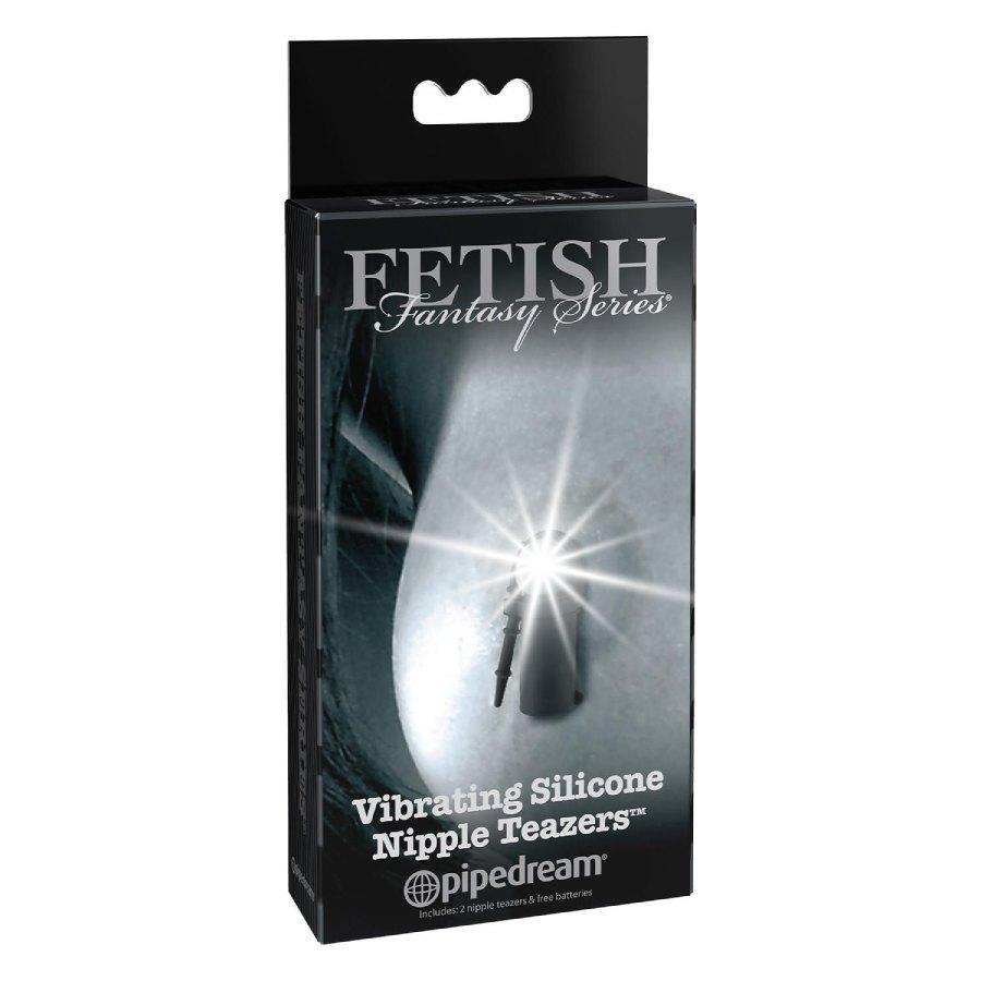 Затискачі для сосків Pipedream Fetish Fantasy з вібрацією, чорні, 5.5 см, фото 1