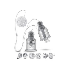 Вакуумні помпи для сосків Blush Temptasia Titilator з масажерами, прозорі, 11 х 6.6 см