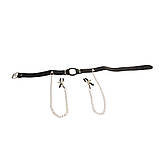 Кляп Chisa BEHAVE! Luxury Fetish з кільцем і затискачами для сосків, чорний, фото 6