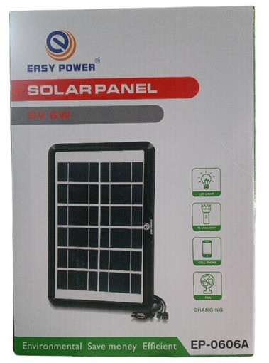 Зарядний пристрій EP-0606A із сонячною панеллю 5В/1.6В 6W 30° (MER-15354_347), фото 1