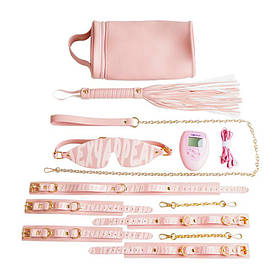 Набір БДСМ Roomfun з електростимулятором, 7 предметів, рожевий