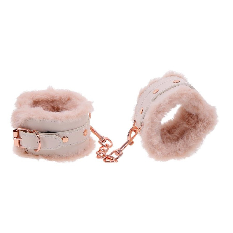 Наручники зі штучної шкіри Sportsheets Peaches 'n CreaMe з хутром, рожеві, 23 см, фото 1