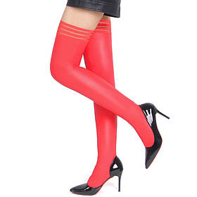 Еластичні панчохи Star Night з імітацією шкіри, червоні, XS-M