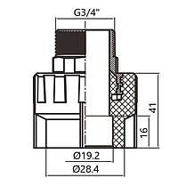 Муфта PPR Thermo Alliance 20х3/4" НР, фото 2