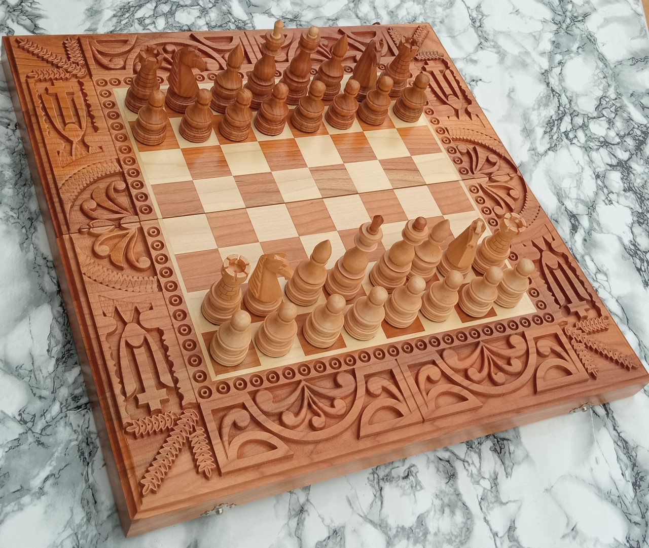 Шахи, шашки, нарди 50х50см, фото 1