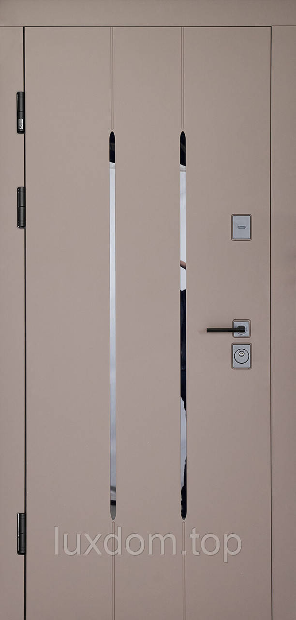 Вхідні двері з дзеркалом модель Mira комплектація Megapolis Kale ABWEHR (549), фото 1