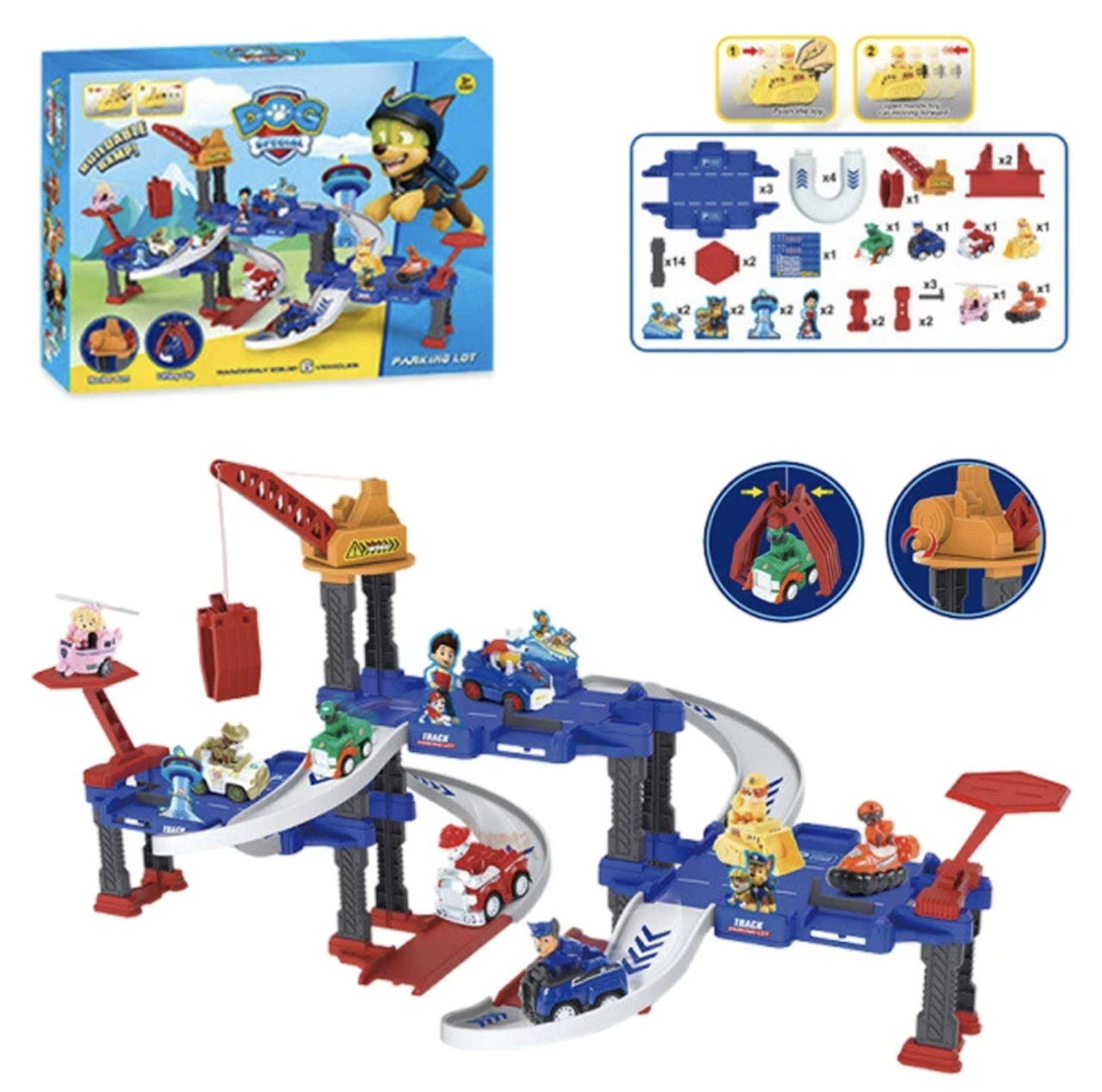 Великий трек 80 см Щенячий патруль PT1390-3 Всі герої, підйомний кран, фото 1