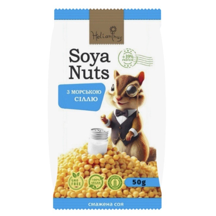 Соя смажена з морською сіллю ТМ Helianthus 50 гр, фото 1