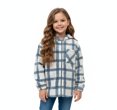 Сорочка тепла флісова для дівчинки з капюшоном (720)