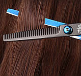 Професійні перукарські ножиці 6" — прямі, філірувальні, накидка та аксесуари, набір у чохлі, фото 6