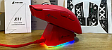 Ігрова миша Attack Shark X11 Red, 22000 DPI, сенсор Pixart 3311, RGB-підсвітка, три режими під'єднання, фото 2