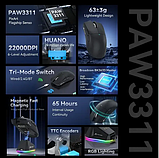 Ігрова миша Attack Shark X11 Red, 22000 DPI, сенсор Pixart 3311, RGB-підсвітка, три режими під'єднання, фото 7