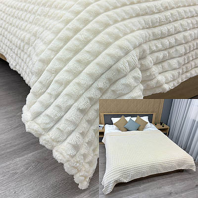 Плед 200х230 см (+-10см) "Крокодил" колір молочний (87-317)